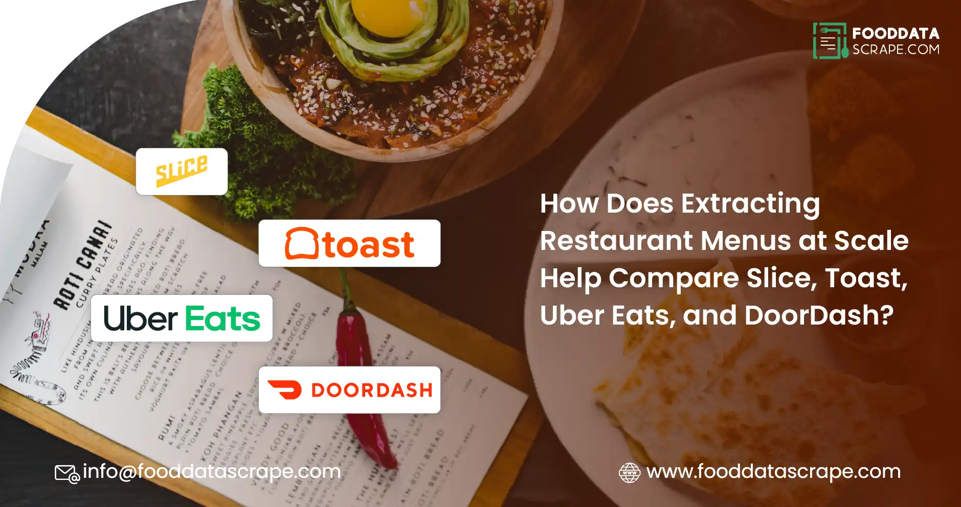 How Does Extracting Restaurant Menus at Scale Help Compare Slice, Toast, Uber Eats, and DoorDash?
