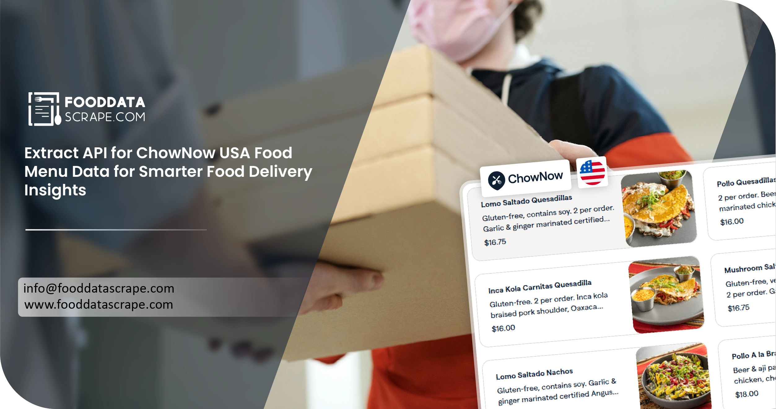 Extract API for ChowNow USA Food Menu Data