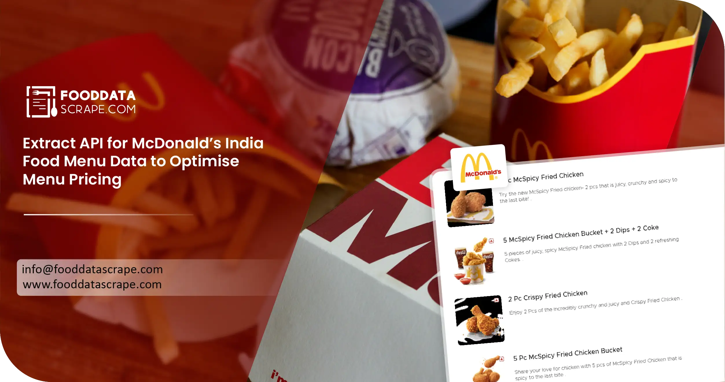 Extract API for McDonald’s India Food Menu Data for Menu pricing