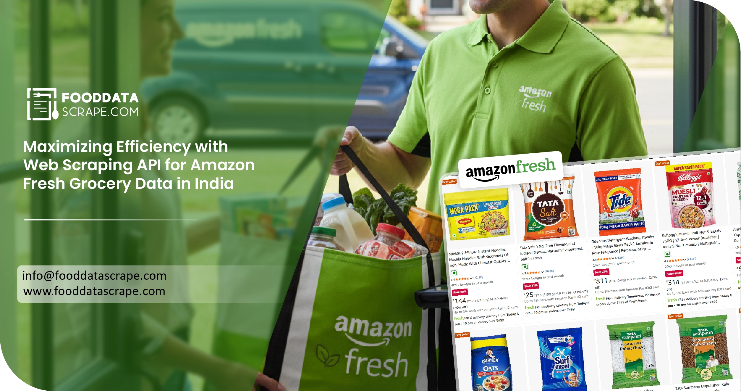 Web Scraping API for Amazon Fresh Grocery Data in India
